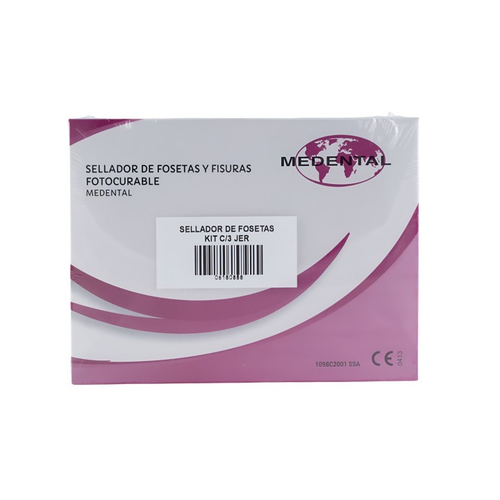 Sellador de Fosetas y Fisuras Fotocurable Kit con 3 Jeringas