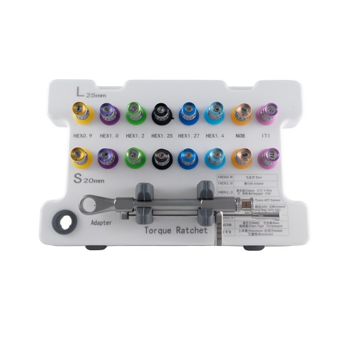 Kit de Adaptadores y Carraca de Torque para Implantes Dentales