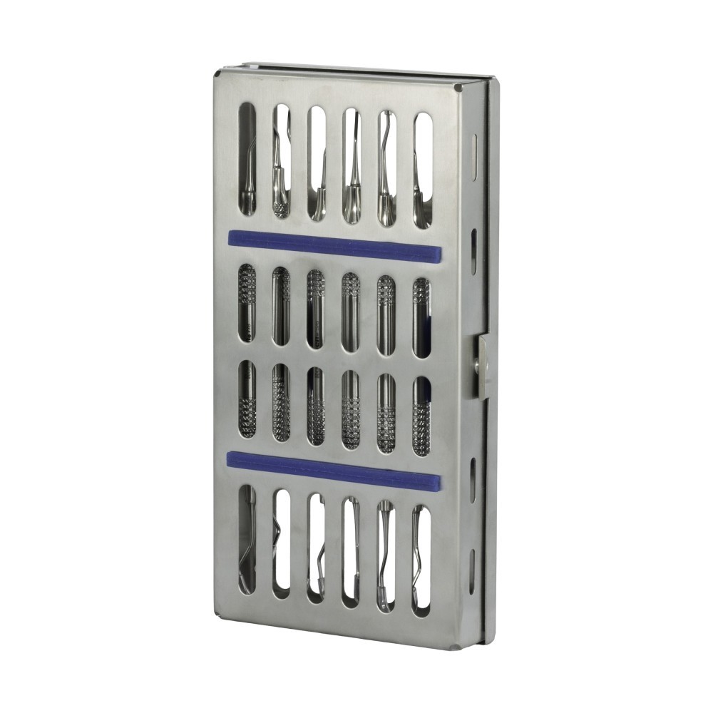 Set de 7 Curetas Gracey de 1/2-13/14 en Cassette Autoclavable Roentgen