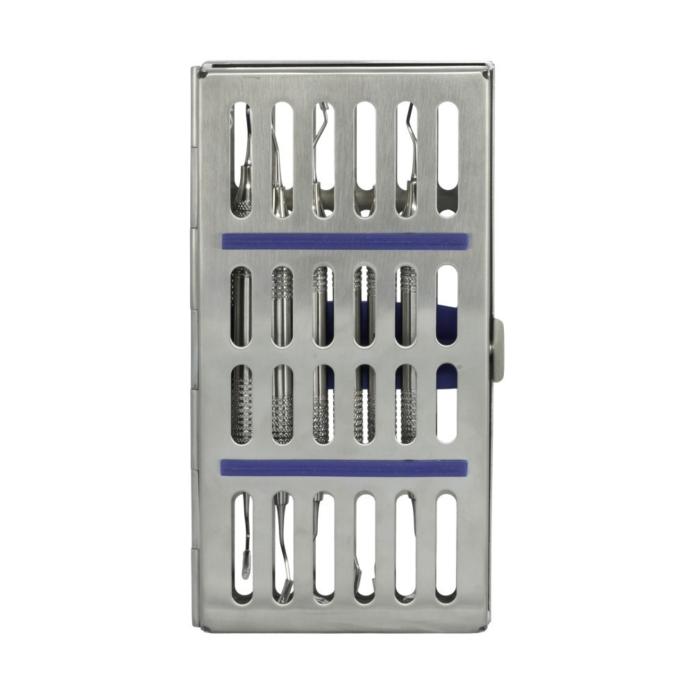 Set de 7 Curetas Gracey de 1/2-13/14 en Cassette Autoclavable Roentgen