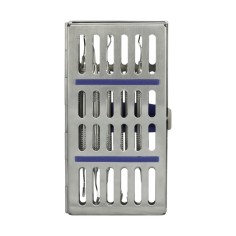 Set de 7 Curetas Gracey de 1/2-13/14 en Cassette Autoclavable Roentgen