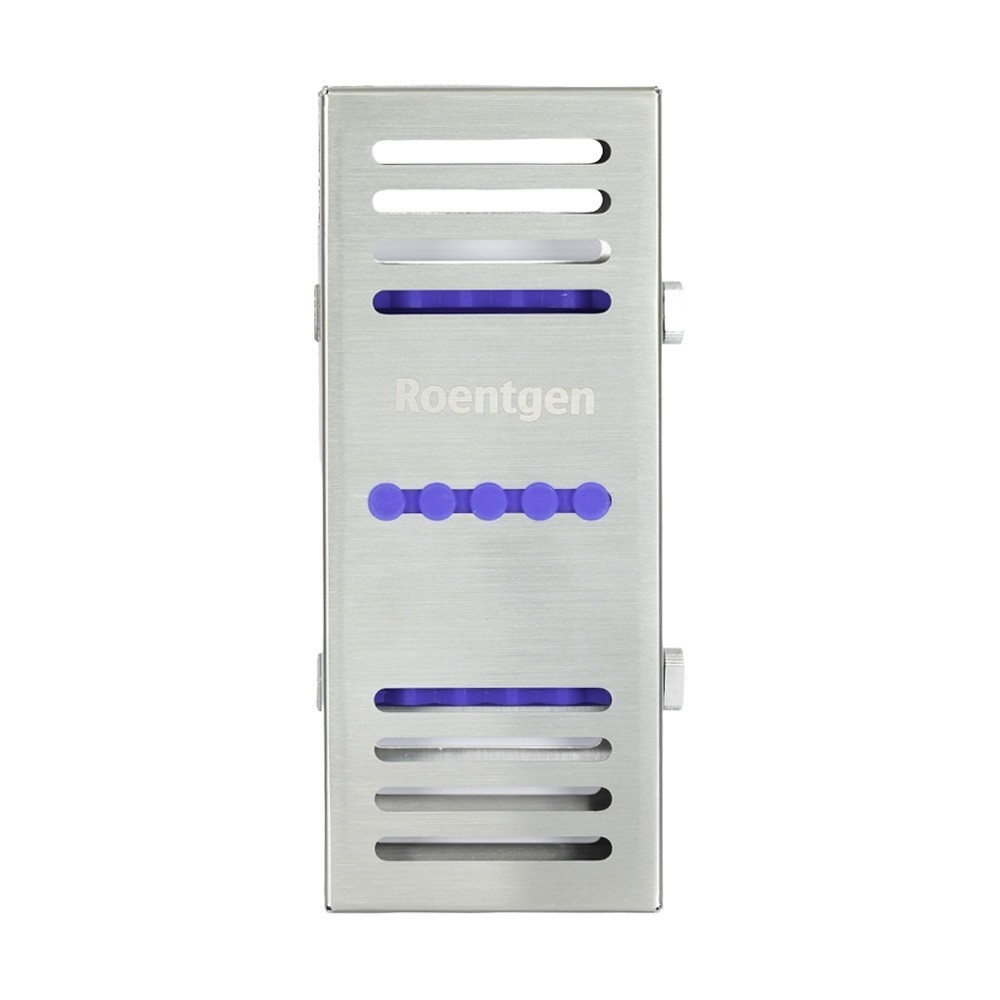 Cassette de Acero Chico para 5 piezas Roentgen