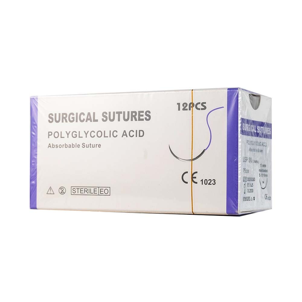 Sutura Reabsorbible Ácido Poliglicólico (Caja con 12 piezas)