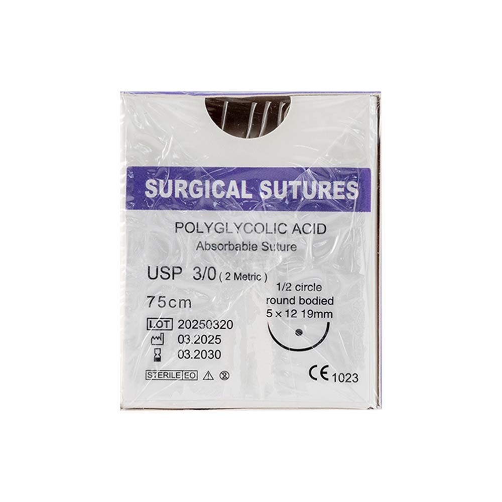 Sutura Reabsorbible Ácido Poliglicólico (Caja con 12 piezas)