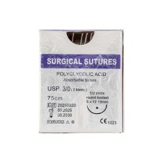 Sutura Reabsorbible Ácido Poliglicólico (Caja con 12 piezas)