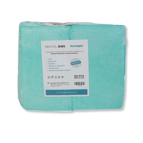 Babero Dental Desechable Roentgen Verde Bolsa C/50 Pzas. Babero Dental Desechable Roentgen Verde Bolsa C/50 Pzas.