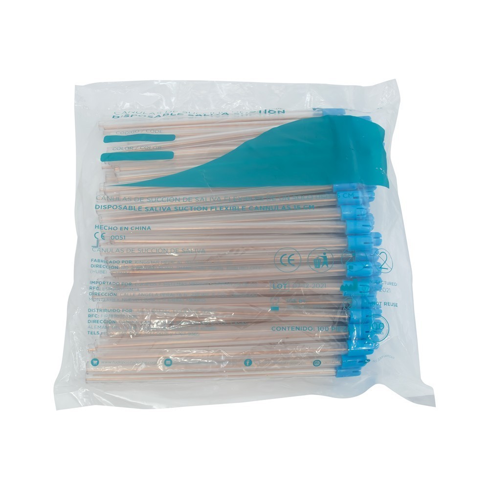 Eyector de Saliva Transparente  Roentgen Bolsa con 100 pzas.