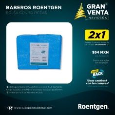 Babero Dental Desechable Roentgen  Azul Bolsa C/50 Pzas.
