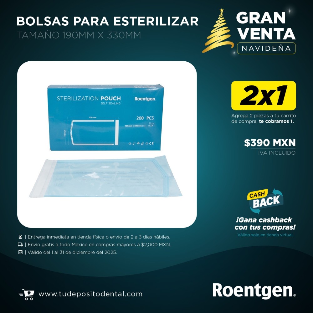 Bolsas Para Esterilizar Roentgen 190mm x 330mm