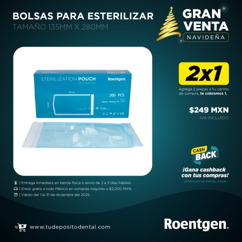 Bolsas Para Esterilizar Roentgen 135mm x 280mm