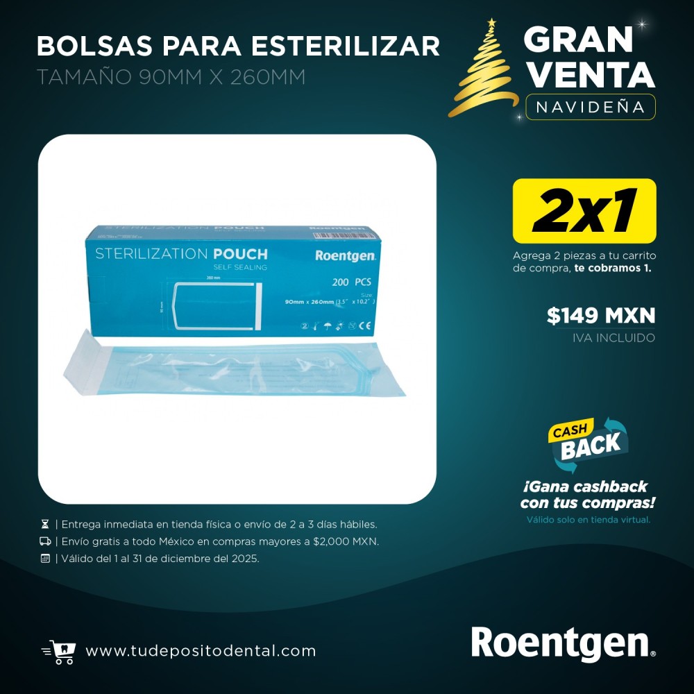 Bolsas Para Esterilizar Roentgen 90mm x 260mm