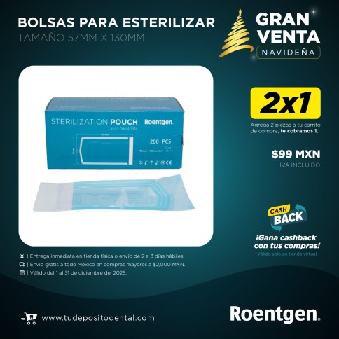 Bolsas Para Esterilizar Roentgen 57mm x 130mm