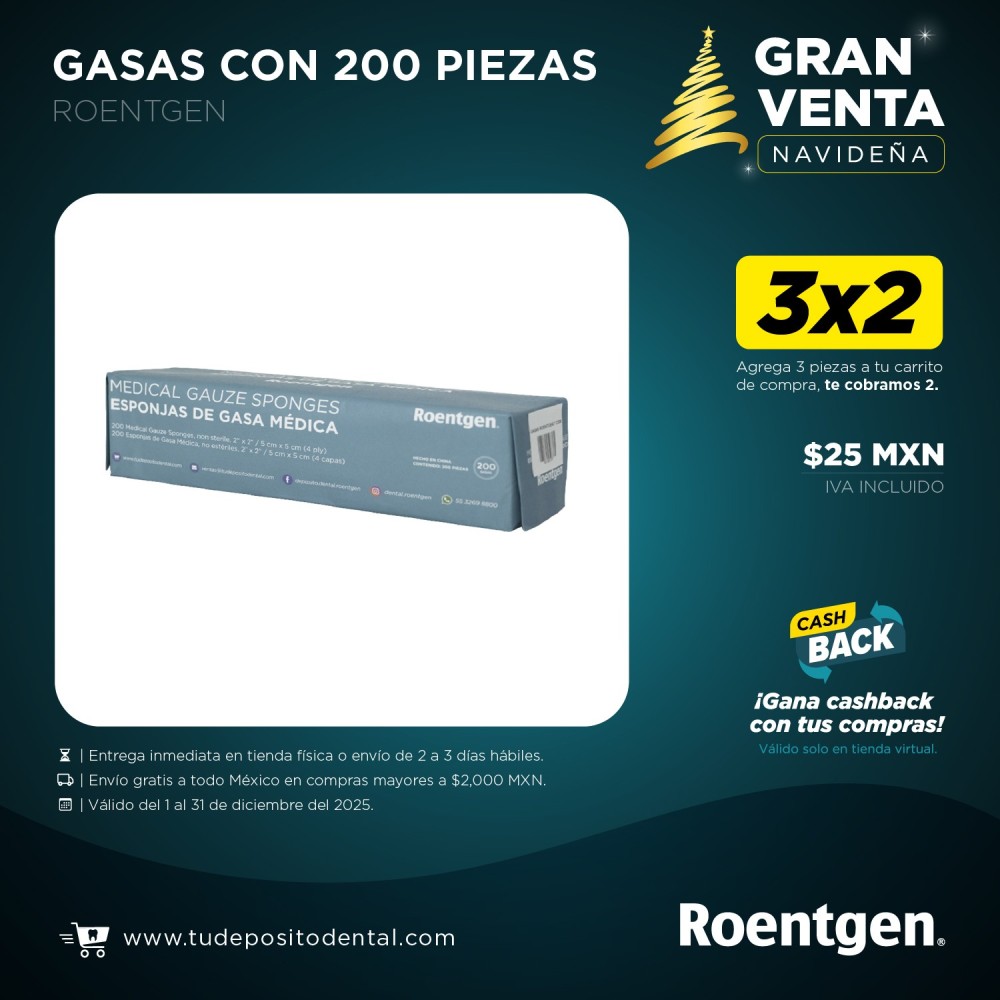 Gasas c/200 pz Roentgen