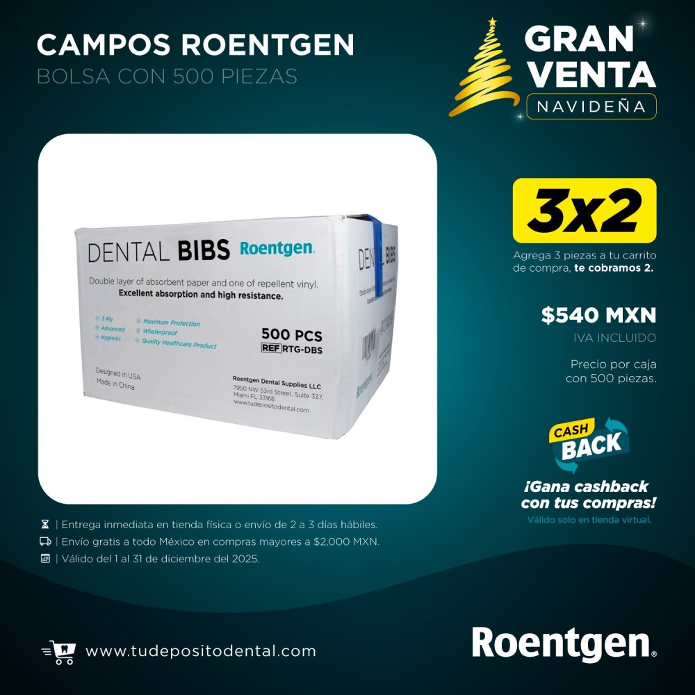 Campos Dentales Roentgen Caja c/500 Pzas.