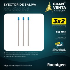Eyector de Saliva Transparente  Roentgen Bolsa con 100 pzas.