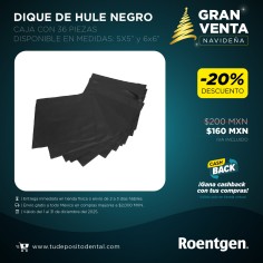 Dique de hule negro (Caja con 36 piezas)