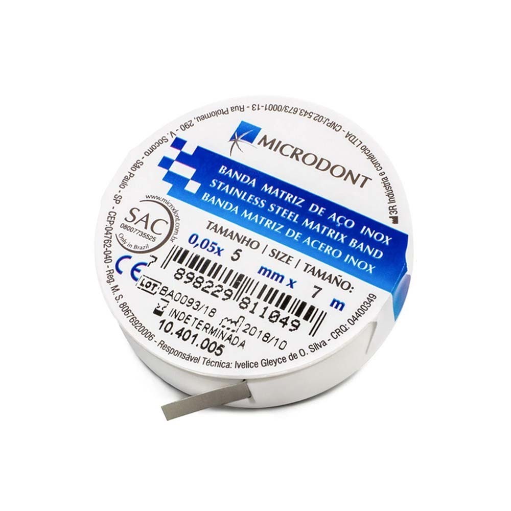 Banda matriz de acero inoxidable 5x7 mm Microdont