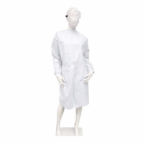 Bata Azul de Tela Desechable c/puño