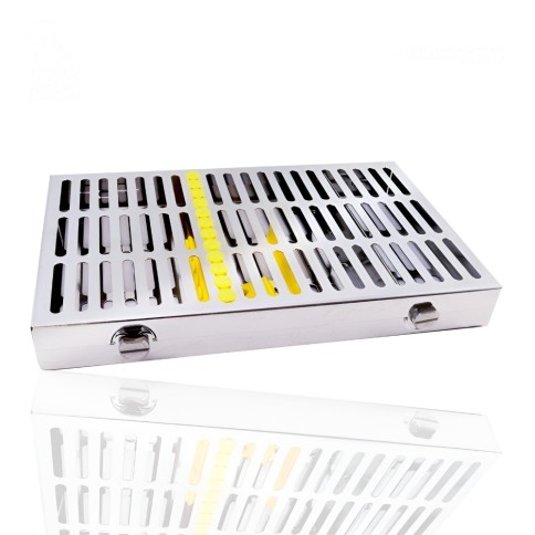 CASSETTE 12 INSTRUMENTOS AMARILLO HU-FRIEDY