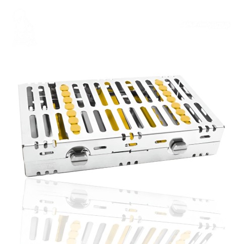 CASSETTE DOBLE 14 INSTRUMENTOS AMARILLO HU-FRIEDY