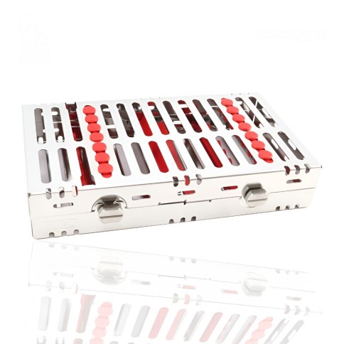 CASSETTE DOBLE 14 INSTRUMENTOS ROJO HU-FRIEDY