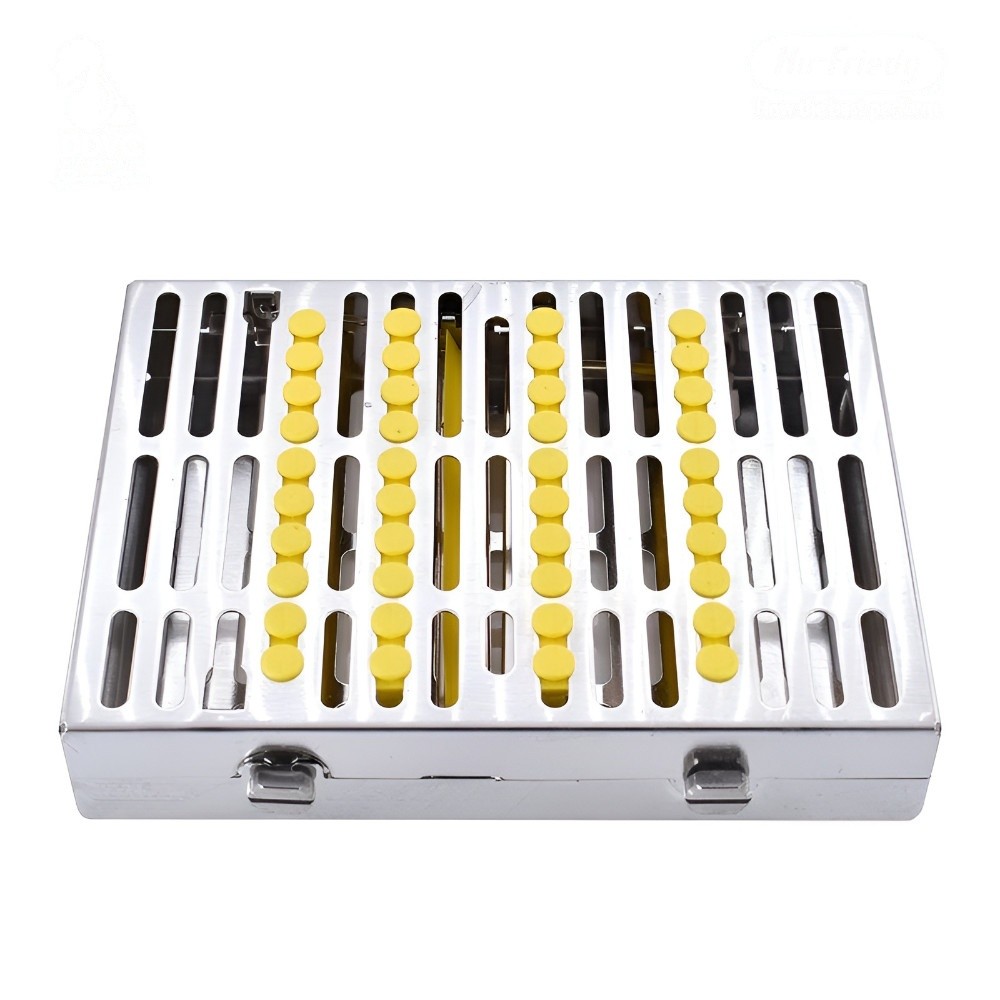 CASSETTE DOBLE 10 INSTRUMENTOS AMARILLO ORTODONCIA HU-FRIEDY