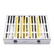 CASSETTE DOBLE 10 INSTRUMENTOS AMARILLO ORTODONCIA HU-FRIEDY