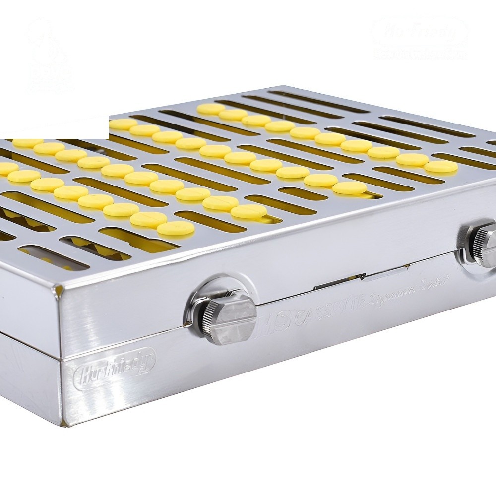 CASSETTE DOBLE 10 INSTRUMENTOS AMARILLO ORTODONCIA HU-FRIEDY