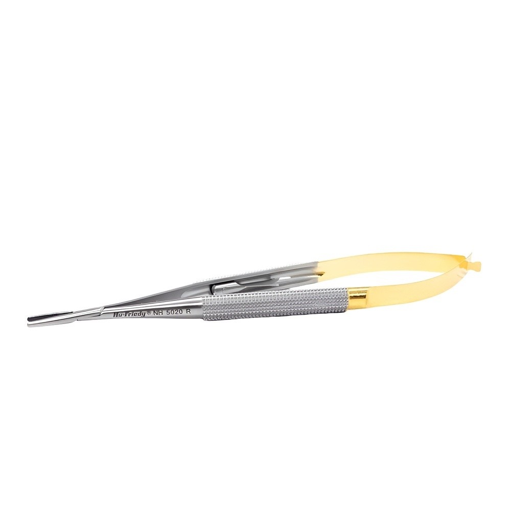 PORTA AGUJAS PERMASHARP CASTROVIEJO RECTA 14CM MANGO REDON