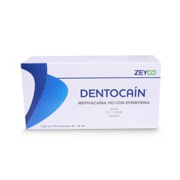 Anestesia Dentocain 2% Zeyco caja C/50 pz