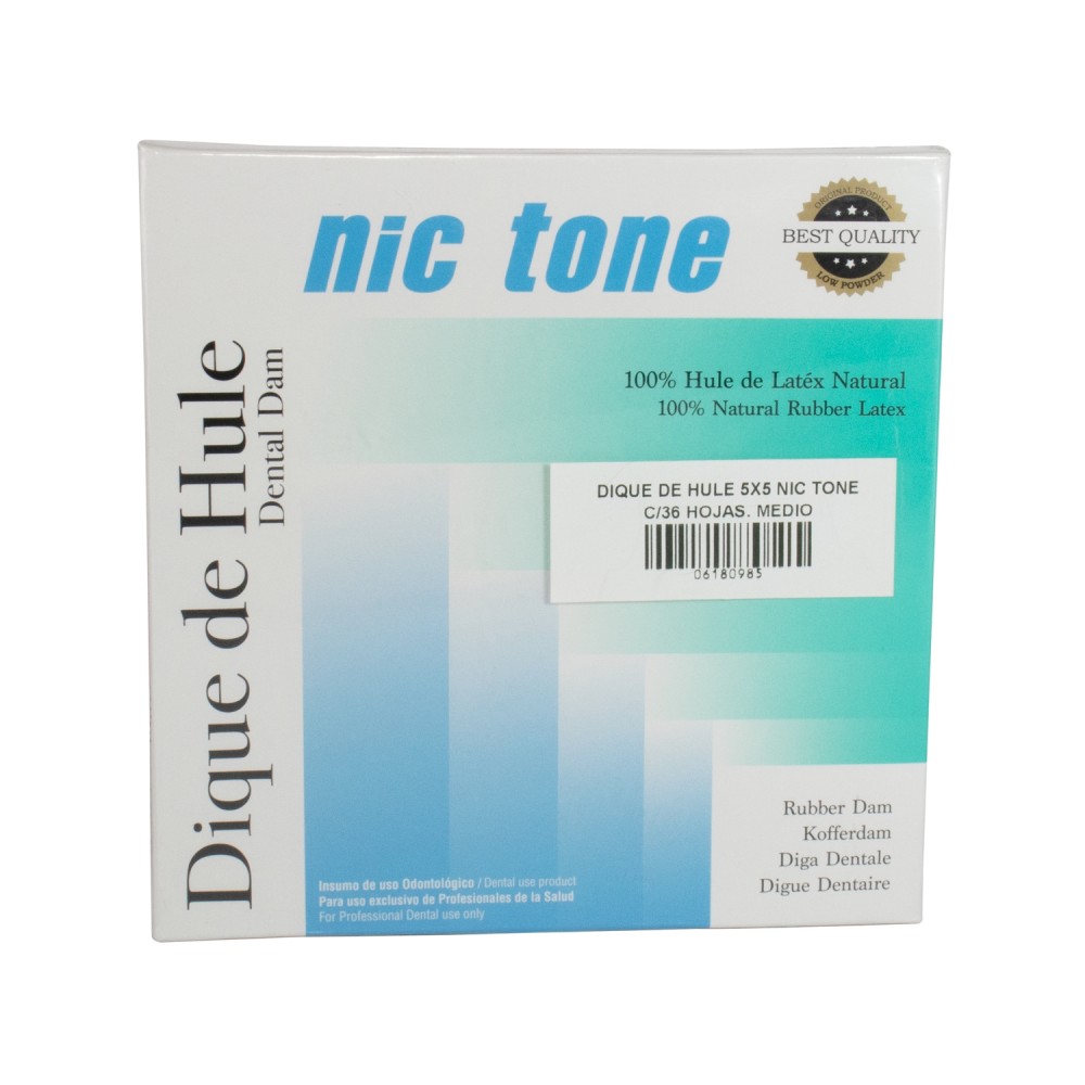 Dique de hule 5x5 Nic Tone 36 Hojas