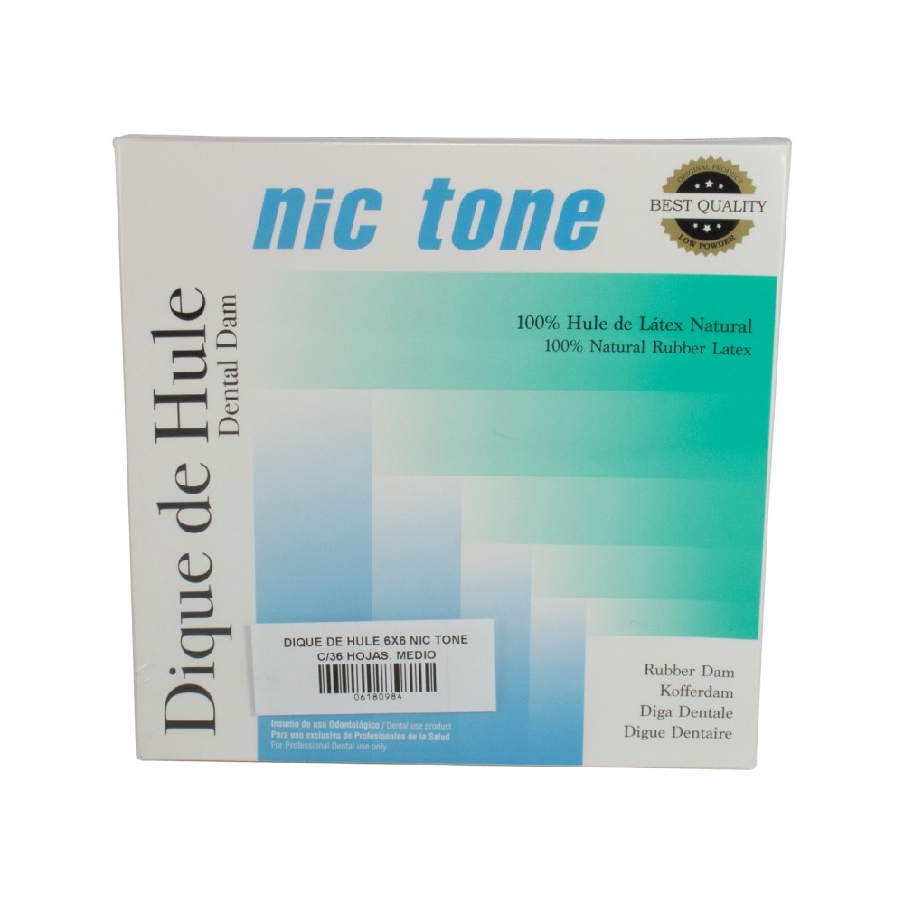 Dique de hule 6x6 Nic Tone 36 Hojas Dique de hule 6x6 Nic Tone 36 Hojas