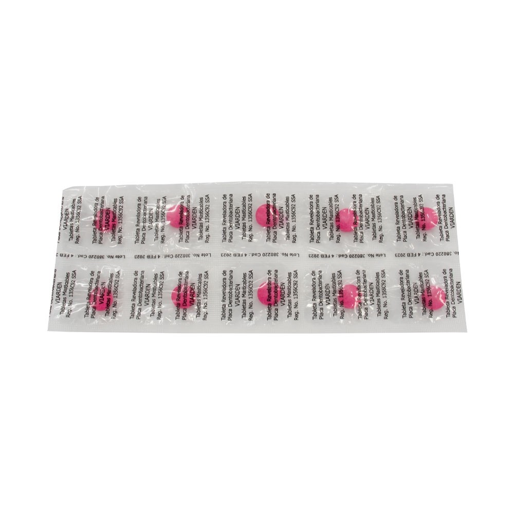 Tabletas Reveladoras de Placa Viarden Caja c/100