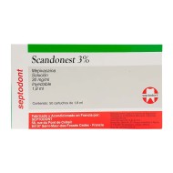 Anestesia Scandonest 3% S/vaso caja C/50 pz
