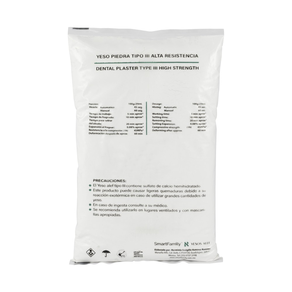 Yeso de Ortodoncia Blanco 1kg Alef