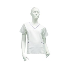 Filipina Algodón de Mujer Blanco con Morado Filipina Algodón de Mujer Blanco con Morado