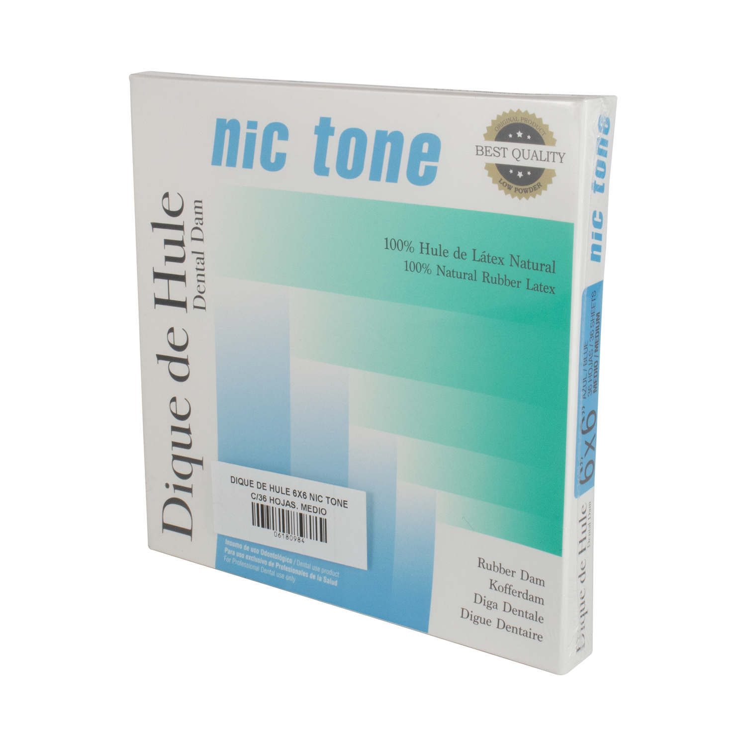 Dique de hule 6x6 Nic Tone 36 Hojas